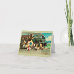 Cartes Pour Fêtes Annuelles Pâques Vintages russes avec train