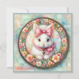 Cartes Pour Fêtes Annuelles Pâques vintages ~ SALUT DE PÂQUES ~ Lapin ~