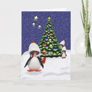 Cartes Pour Fêtes Annuelles Paradis de Noël des manchots