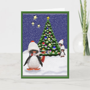 Cartes Pour Fêtes Annuelles Paradis de Noël des manchots