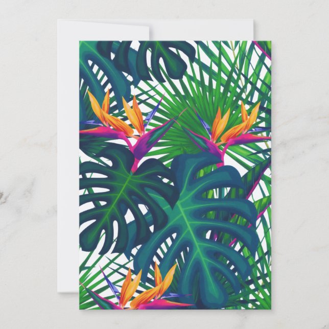 Cartes Pour Fêtes Annuelles Paradis Feuille de la jungle tropicale (Devant)