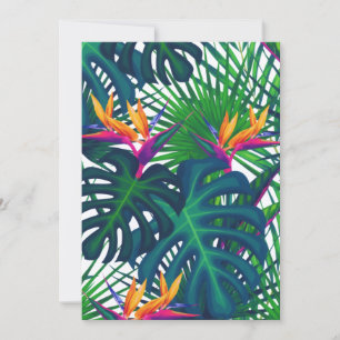 Cartes Pour Fêtes Annuelles Paradis Feuille de la jungle tropicale