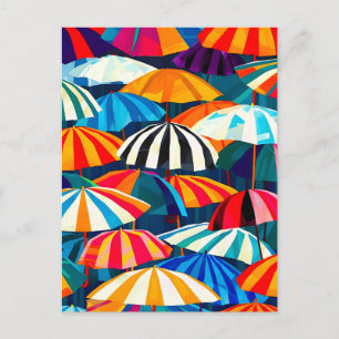 Cartes Pour Fêtes Annuelles Parapluie Abstrait Rainbow Beach