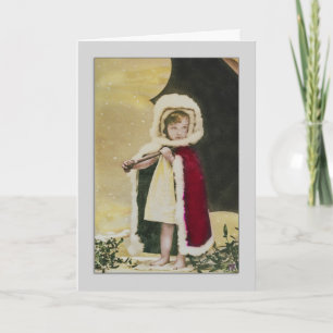 Cartes Pour Fêtes Annuelles Parapluie de Noël vintage joyeux flocon de neige