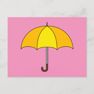 Cartes Pour Fêtes Annuelles Parapluie jaune
