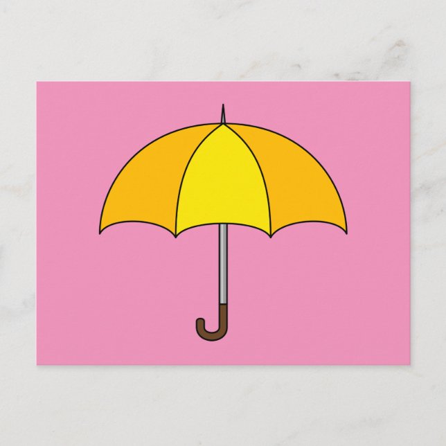 Cartes Pour Fêtes Annuelles Parapluie jaune (Devant)