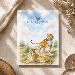 Cartes Pour Fêtes Annuelles Parc du tigre de Ranthambore, Inde   Nature sauvag