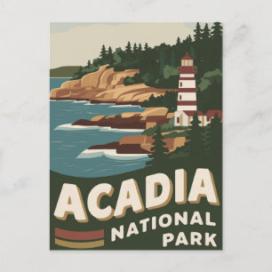 Cartes Pour Fêtes Annuelles Parc national Acadia Phare Voyage d'art