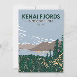 Cartes Pour Fêtes Annuelles Parc national de Kenai Fjords Skilak Vintage