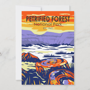 Cartes Pour Fêtes Annuelles Parc National de la Forêt Petrifiée Arizona Vintag