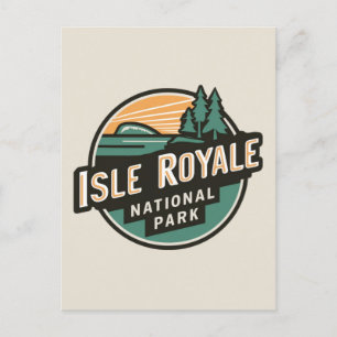 Cartes Pour Fêtes Annuelles Parc national de l'Isle Royale Emblem Voyage Rétro