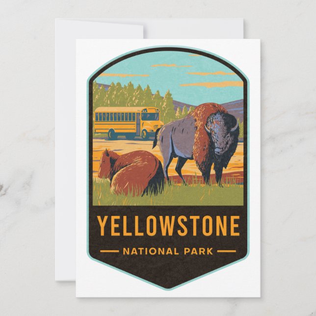 Cartes Pour Fêtes Annuelles Parc national de Yellowstone (Devant)
