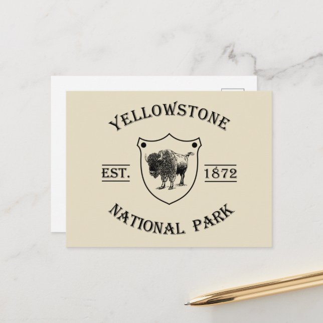 Cartes Pour Fêtes Annuelles Parc national de Yellowstone (Devant/Arrière en situation)