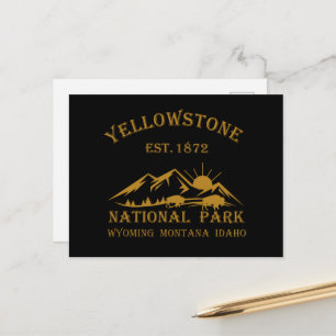 Cartes Pour Fêtes Annuelles Parc national de Yellowstone vintage