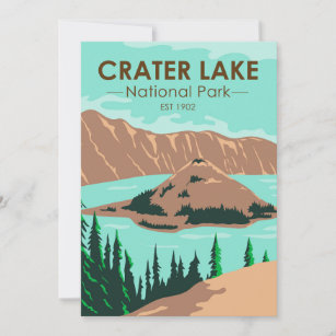 Cartes Pour Fêtes Annuelles Parc national du lac Crater Oregon Vintage