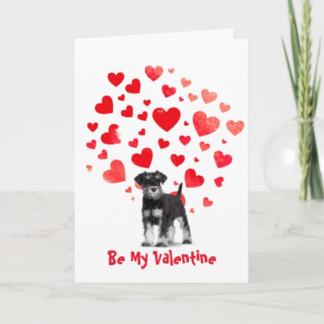 Cartes Pour Fêtes Annuelles Parce que je t'aime Woof Min Schnauser Chien Saint (Devant)