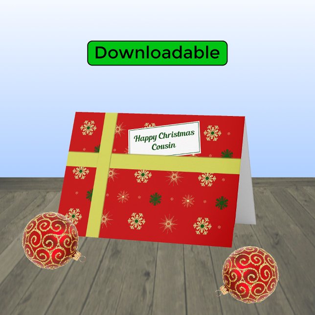 Cartes Pour Fêtes Annuelles Parcelle de Noël rouge Cousin moderne (Créateur téléchargé)