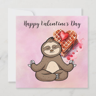 Cartes Pour Fêtes Annuelles Paresseux dans un cours de yoga le jour de la Sain
