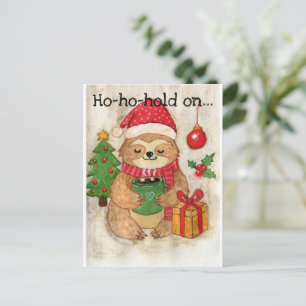 Cartes Pour Fêtes Annuelles Paresseux de Noël avec du chocolat chaud