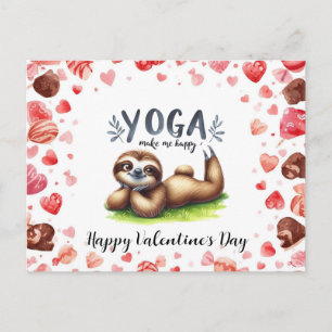Cartes Pour Fêtes Annuelles Paresseux en classe de yoga le jour de la Saint-Va