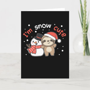 Cartes Pour Fêtes Annuelles Paresseux Je Suis Neige Mignon Bonhomme de Neige J