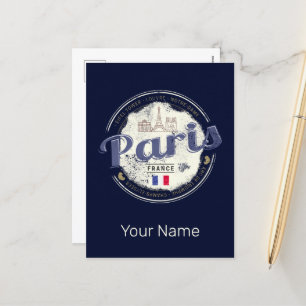 Cartes Pour Fêtes Annuelles Paris Capitale France Tour Eiffel Souvenir Vintage