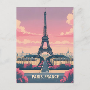 Cartes Pour Fêtes Annuelles Paris France Tour Eiffel_ City Skyline
