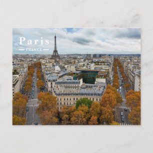 Cartes Pour Fêtes Annuelles Paris France Voyage Tour Eiffel Automne Doré 