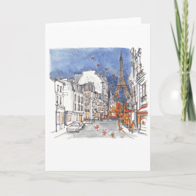 Cartes Pour Fêtes Annuelles Paris pendant la saison des fêtes (Devant)