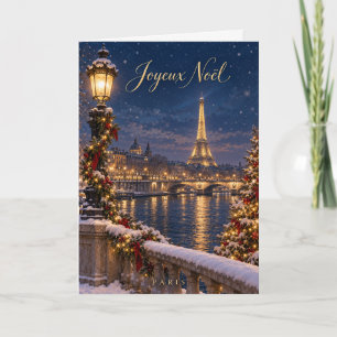 Cartes Pour Fêtes Annuelles Paris Tour Eiffel Joyeux Noël