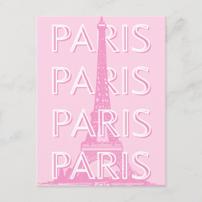 Cartes Pour Fêtes Annuelles Paris Travel Art, Travel Art, Preppy Art, Rose (Devant)