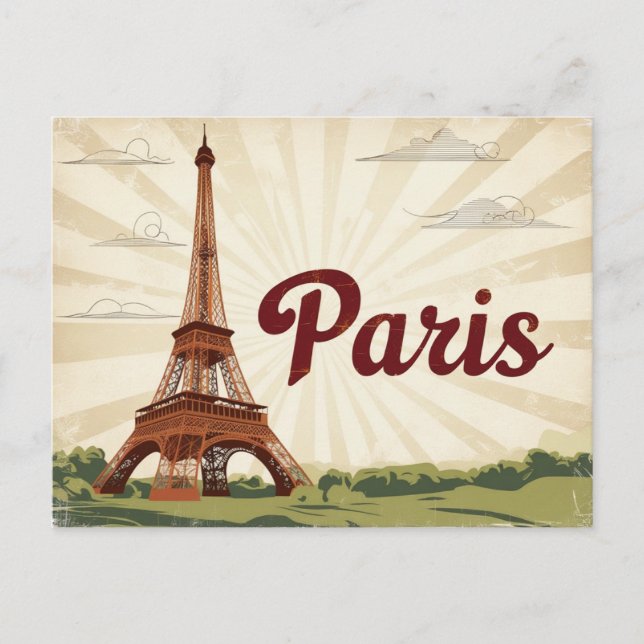 Cartes Pour Fêtes Annuelles Paris vintage (Devant)