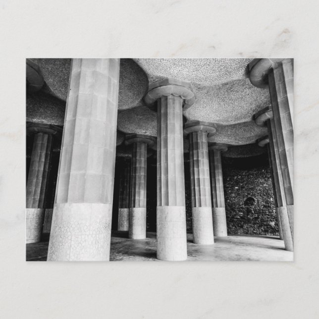 Cartes Pour Fêtes Annuelles Park Güell d'Antonio Gaudi à Barcelone photo récen (Devant)