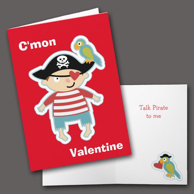 Cartes Pour Fêtes Annuelles Parler Pirate Valentine Card (Créateur téléchargé)