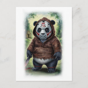 Cartes Pour Fêtes Annuelles Parodie Horreur Panda Film sur fond blanc