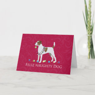 Cartes Pour Fêtes Annuelles Parson Russell Terrier Feliz Naughty Chien Noël