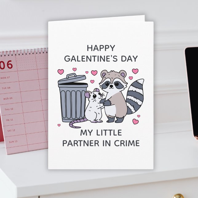 Cartes Pour Fêtes Annuelles Partenaire de Crime Drôle Galentines Day (Partner In Crime Funny Galentines Day Holiday Card
)