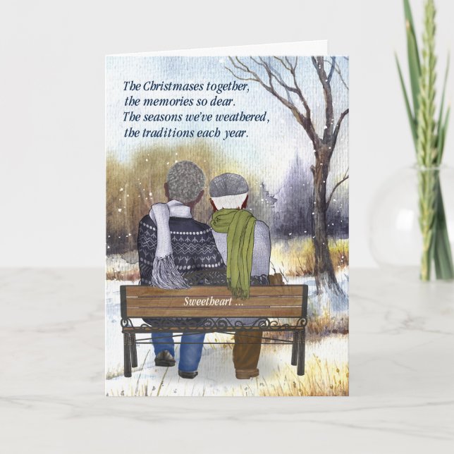 Cartes Pour Fêtes Annuelles Partenaire de vie Couple gays afro-américains âgés (Devant)