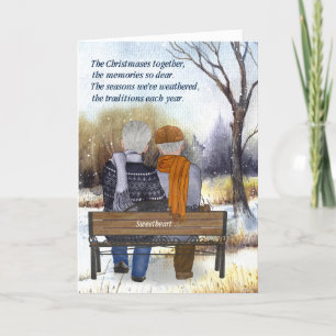 Cartes Pour Fêtes Annuelles Partenaire de vie Noël Senior Couple Gay Hiver