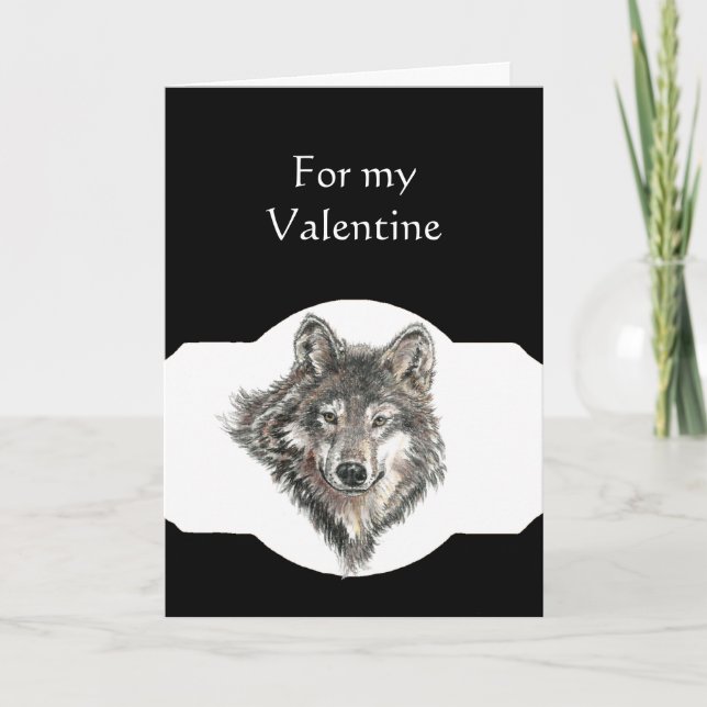 Cartes Pour Fêtes Annuelles Partenaire Love Leader du Pack Wolf Valentine (Devant)