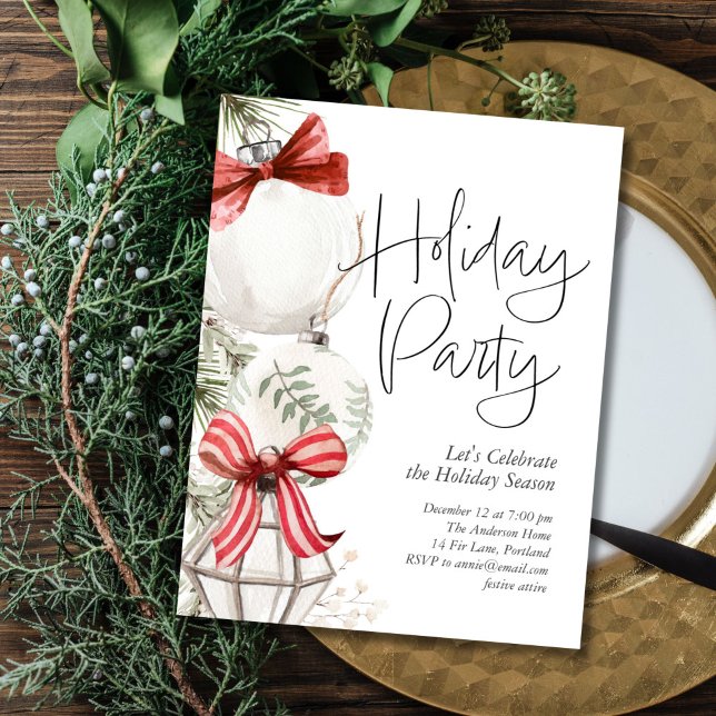 Cartes Pour Fêtes Annuelles Parti Baubles Fête (Créateur téléchargé)