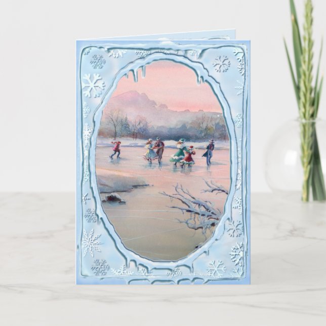 Cartes Pour Fêtes Annuelles PARTI PATINAGE DE GLACE par SHARON SHARPE (Devant)