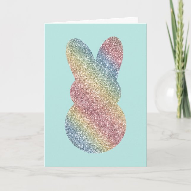 Cartes Pour Fêtes Annuelles Parties scintillant Bunny Hoppy Pâques (Devant)