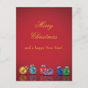 Cartes Pour Fêtes Annuelles Parties scintillant colorée de Noël Ornements de v