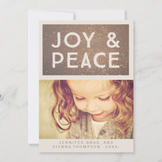Cartes Pour Fêtes Annuelles Parties scintillant de bronze Joie & Paix Appartem