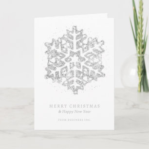 Cartes Pour Fêtes Annuelles Parties scintillant de Noël en argent Snowflake Co