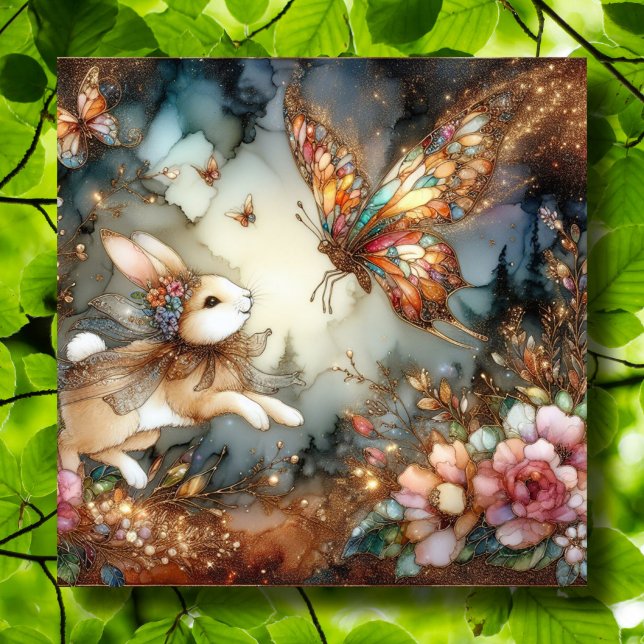 Cartes Pour Fêtes Annuelles Parties scintillant d'or Beurre de lapin de verre  (Créateur téléchargé)