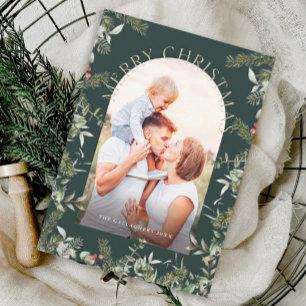 Cartes Pour Fêtes Annuelles Parties scintillant d'or Foliage de Noël