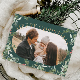 Cartes Pour Fêtes Annuelles Parties scintillant d'or Foliage de Noël