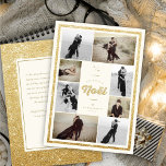 Cartes Pour Fêtes Annuelles Parties scintillant d'or Joyeux Noel Noël 8 Photo<br><div class="desc">Design Chic Faux Parties scintillant Or Et Crème D'Ivoire Blanc Cadre Joyeux Noel Moderne Classique 8 Photo Collage Noël / Carte De Vacances. L'arrière comprend un motif de snowdots complet, une photo instantanée et un message de vacances personnalisable. L'arrière - plan de base peut être changé en n'importe quelle couleur...</div>